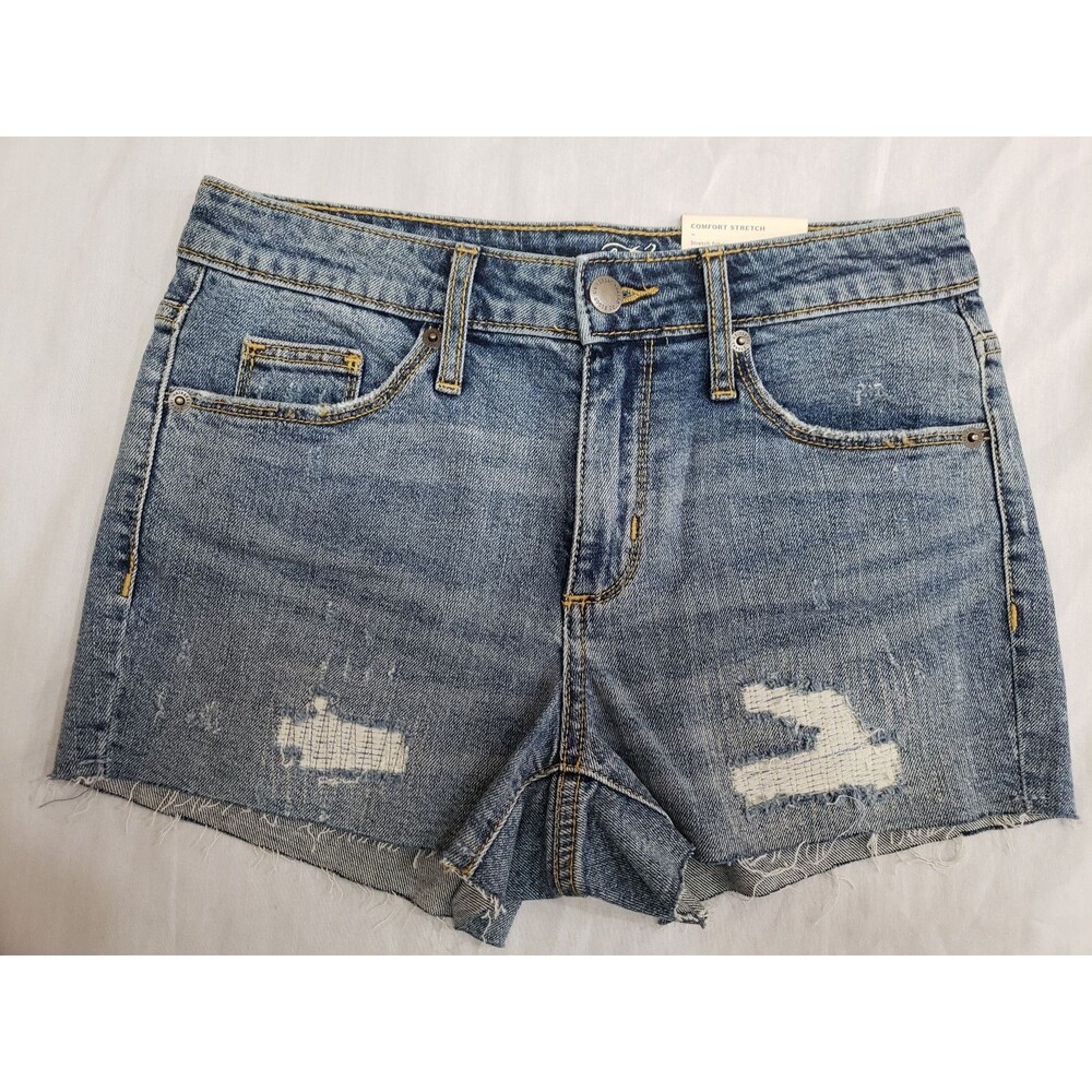 NWT UNIVERSAL THREAD DISTRESSED WOMENS HIGH RISE CUT OFF JEANS SHORTS SIZE 0